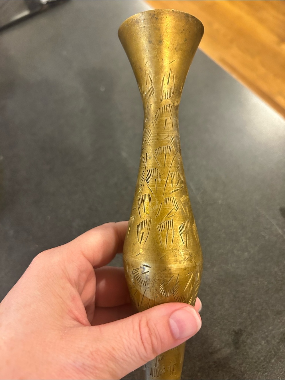Brass Decorative Bud Vase in Gold - tone Finish